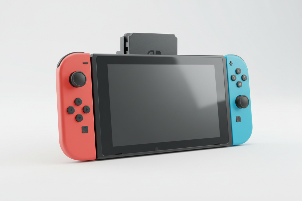 Nintendo Switch avec Joy-Con rouge et bleu