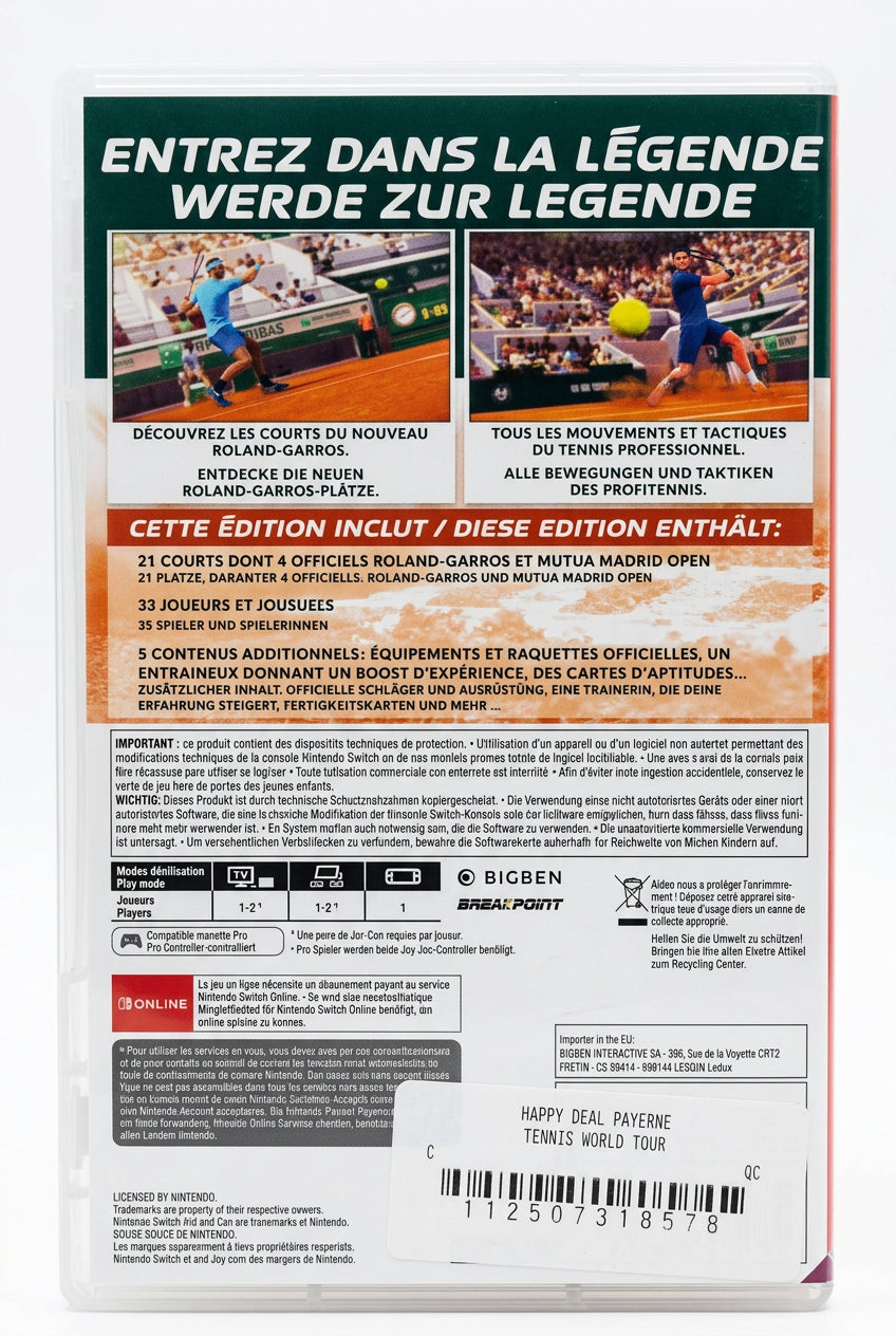 Tennis World Tour Roland-Garros Edition switch