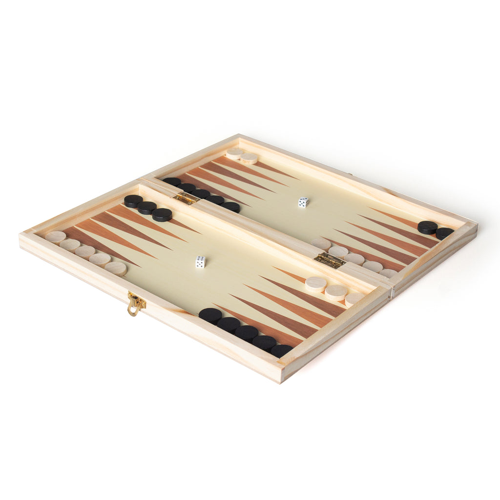 Echiquier 3 en 1 (échecs, dames, backgammon)