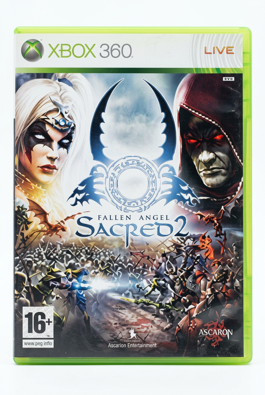 Sacred 2 Fallen Angel Xbox 360, recto sur fond blanc sans étiquette de prix