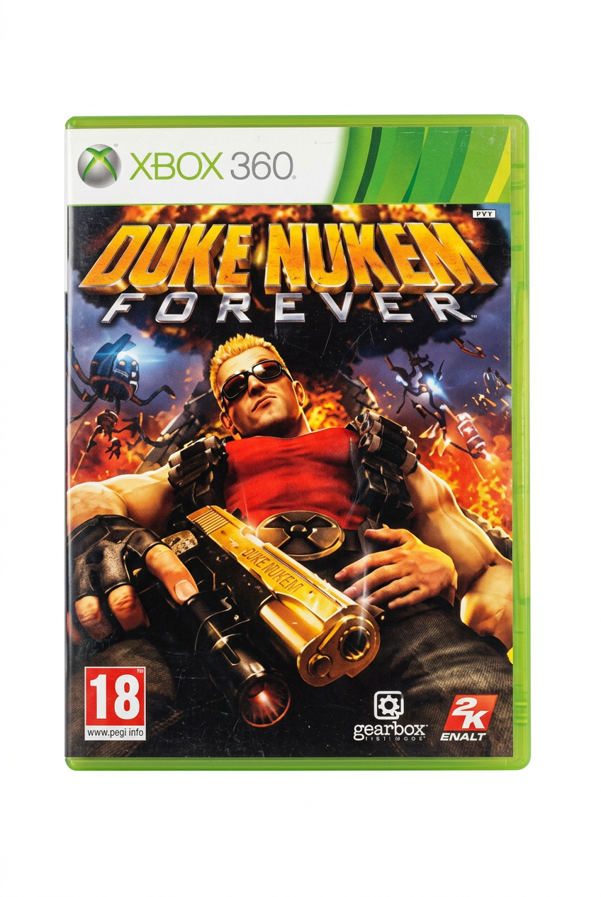 Duke Nukem Forever Xbox 360, recto sur fond blanc