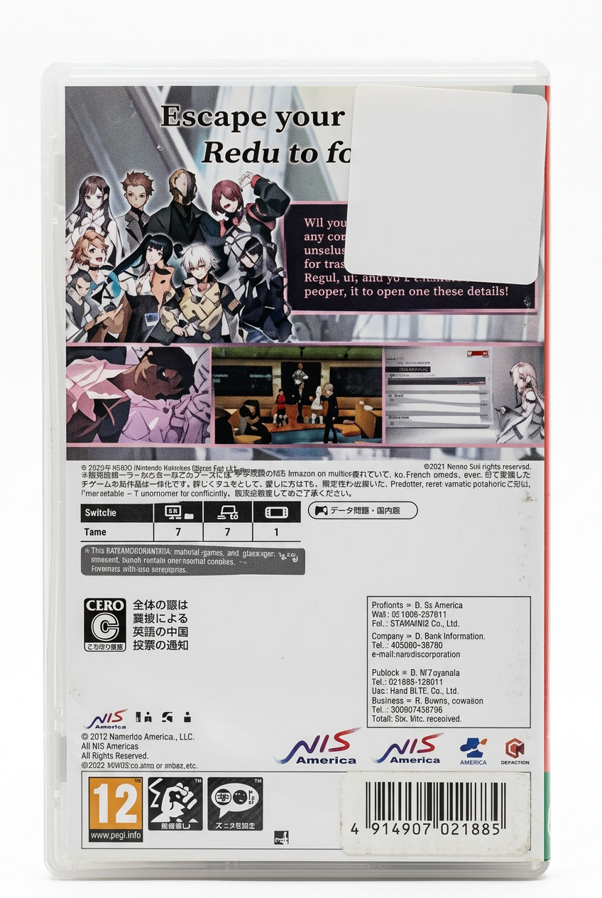 The Caligula Effect 2 switch – face arrière