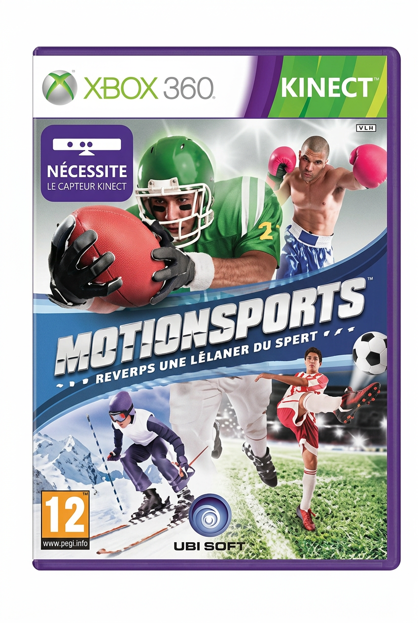 MotionSports xbox 360, recto du boîtier sur fond blanc
