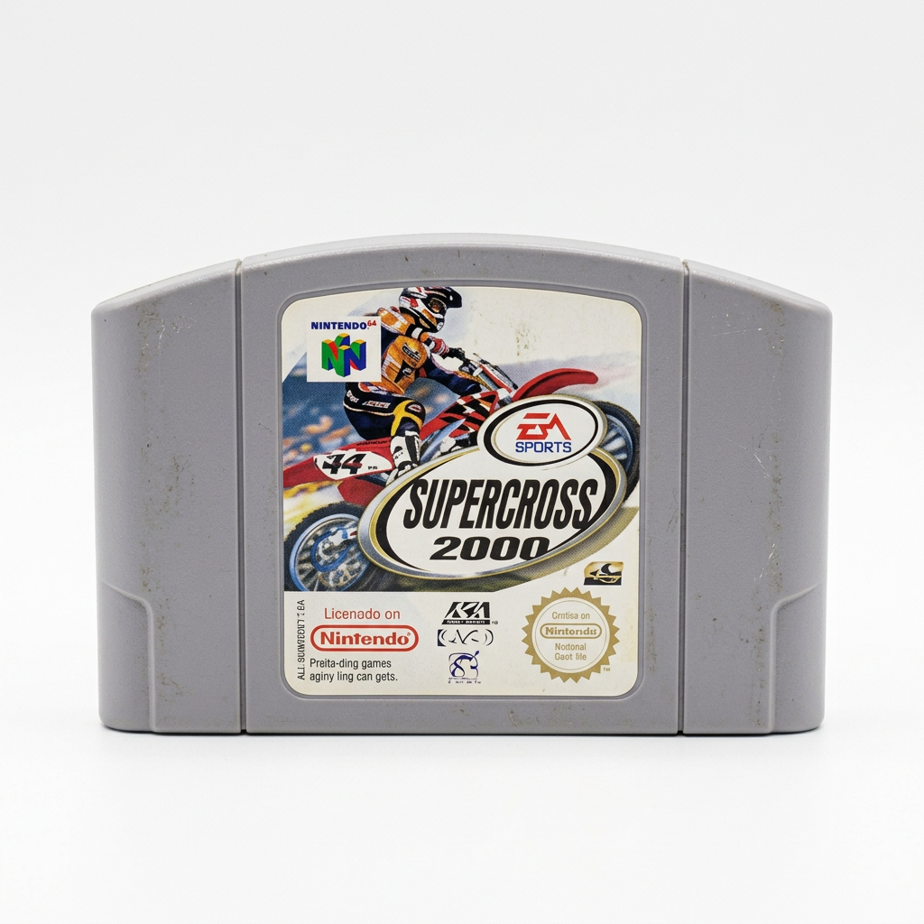 Cartouche Supercross 2000 N64 sur fond blanc