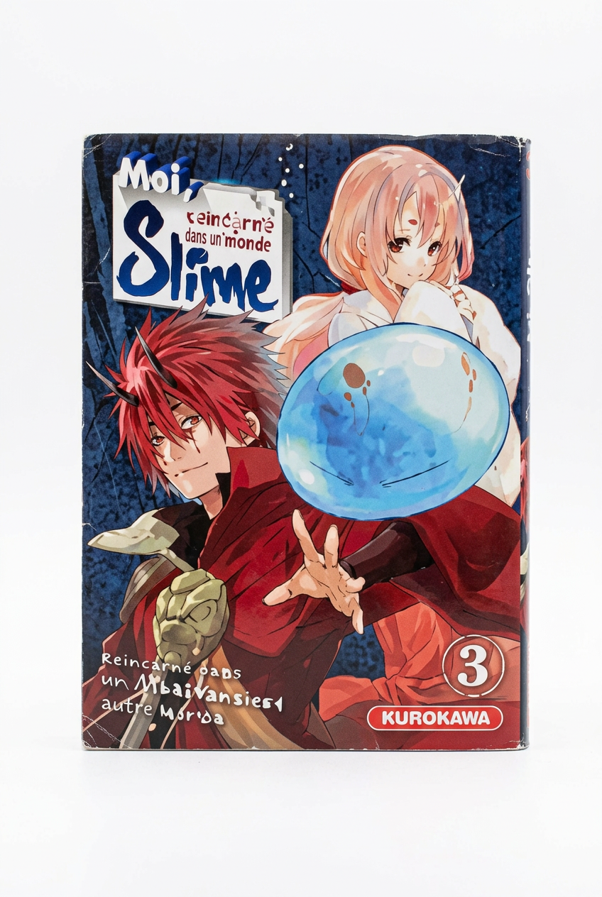 Moi, quand je me réincarne en Slime, tome 3, couverture sur fond blanc