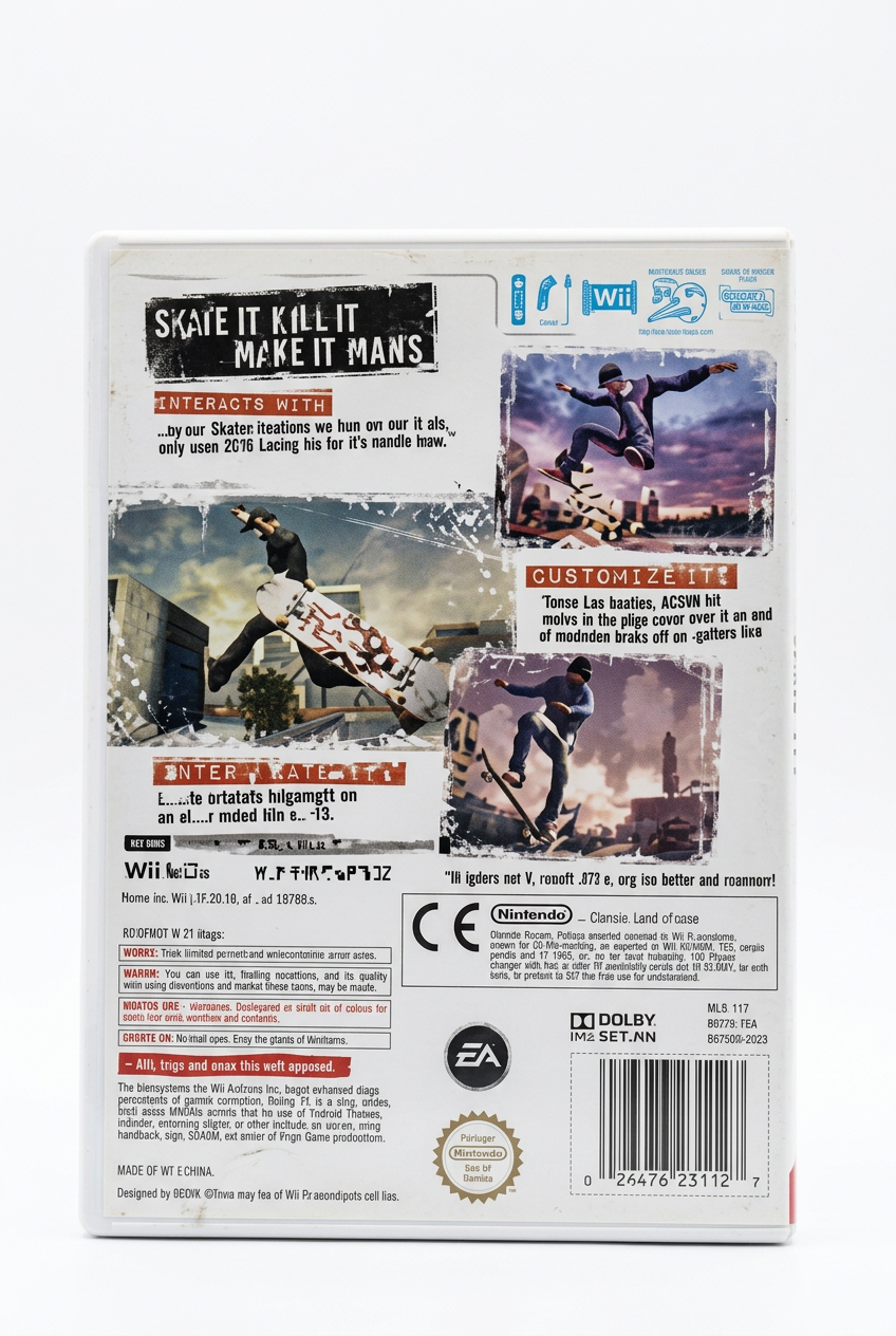 Skate It Nintendo Wii verso sur fond blanc