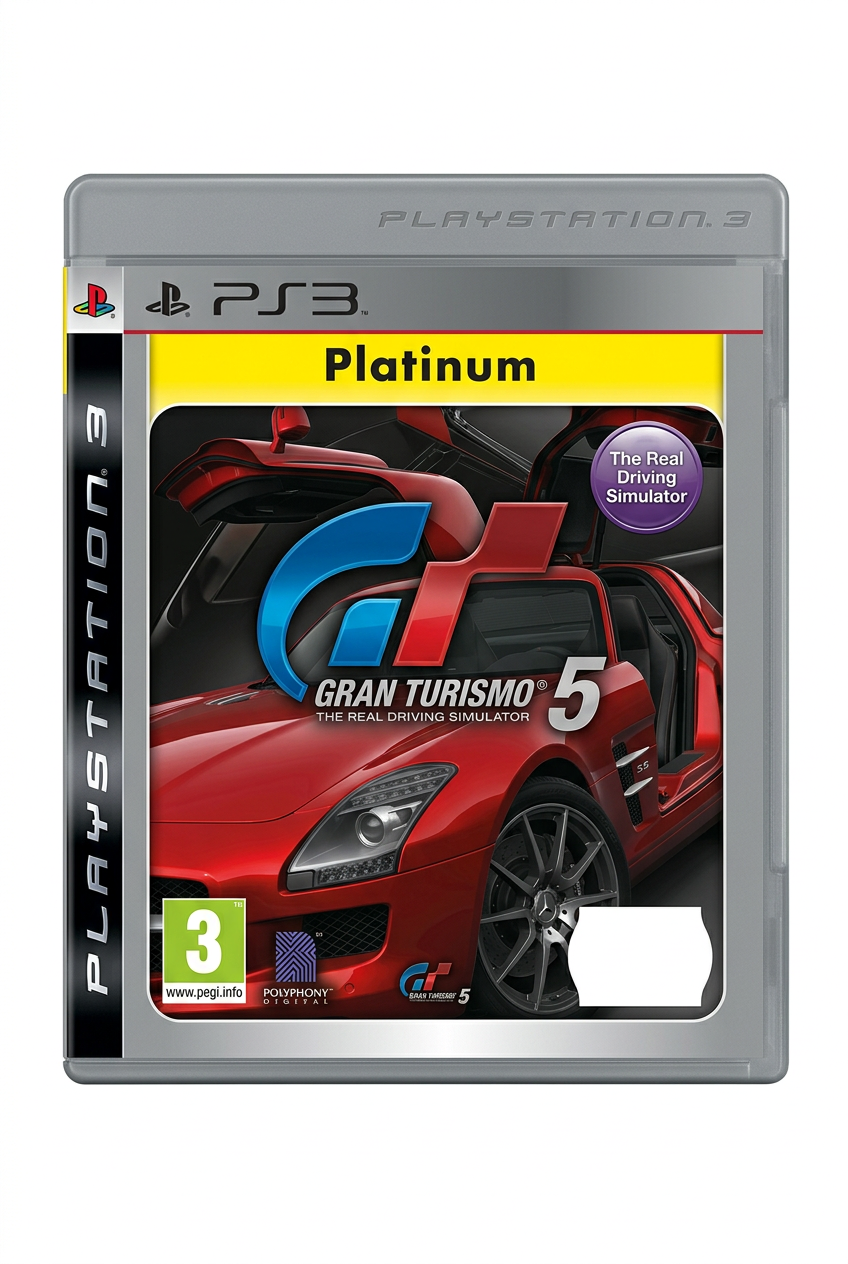 Gran Turismo 5 Platinum PS3 recto sur fond blanc sans étiquette de prix