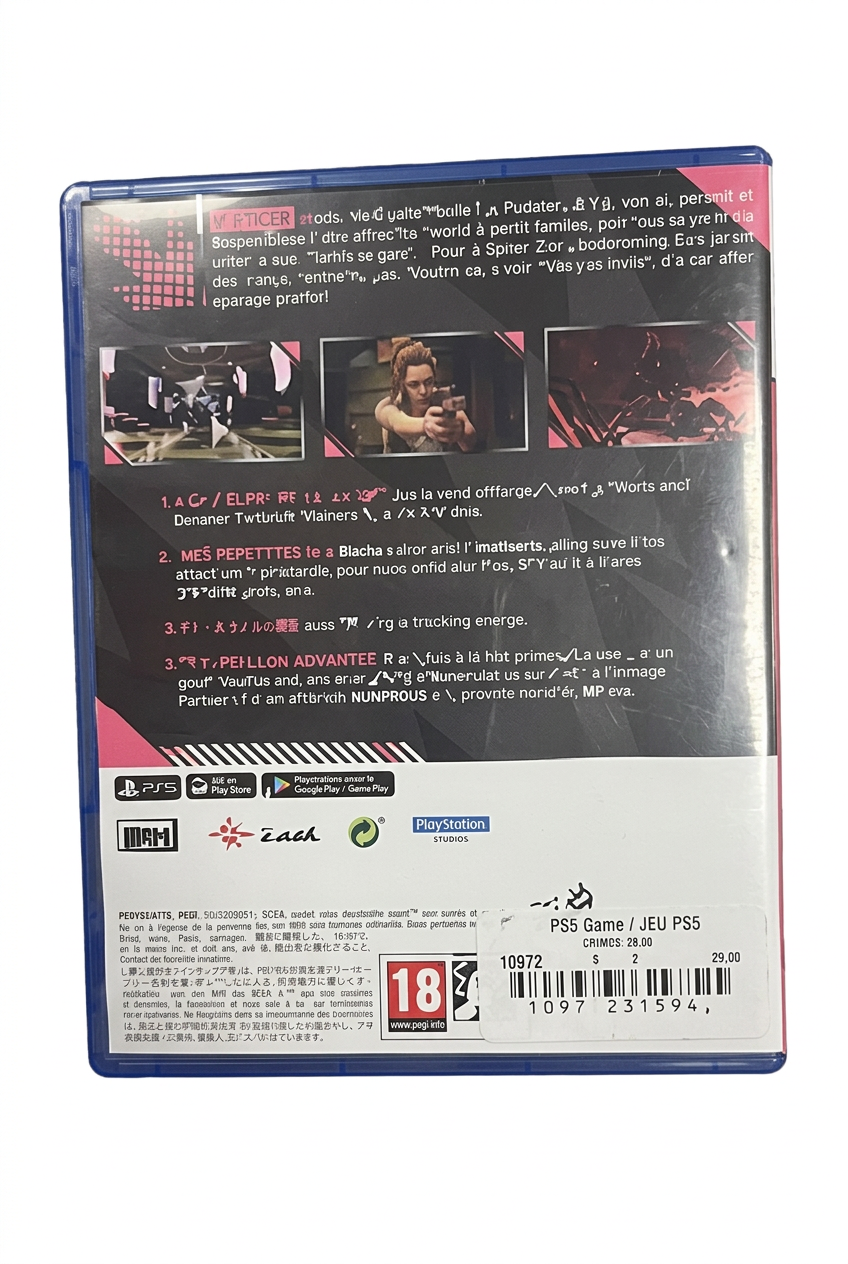 Wanted Dead PS5, verso sur fond blanc