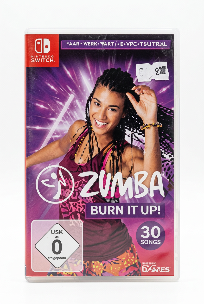 Zumba Burn It Up! switch, recto du boîtier sur fond blanc