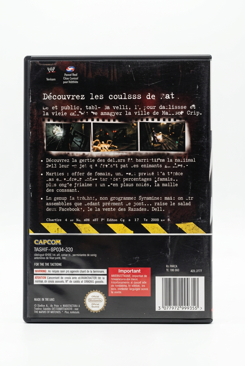 Resident Evil Zero Nintendo GameCube verso sur fond blanc