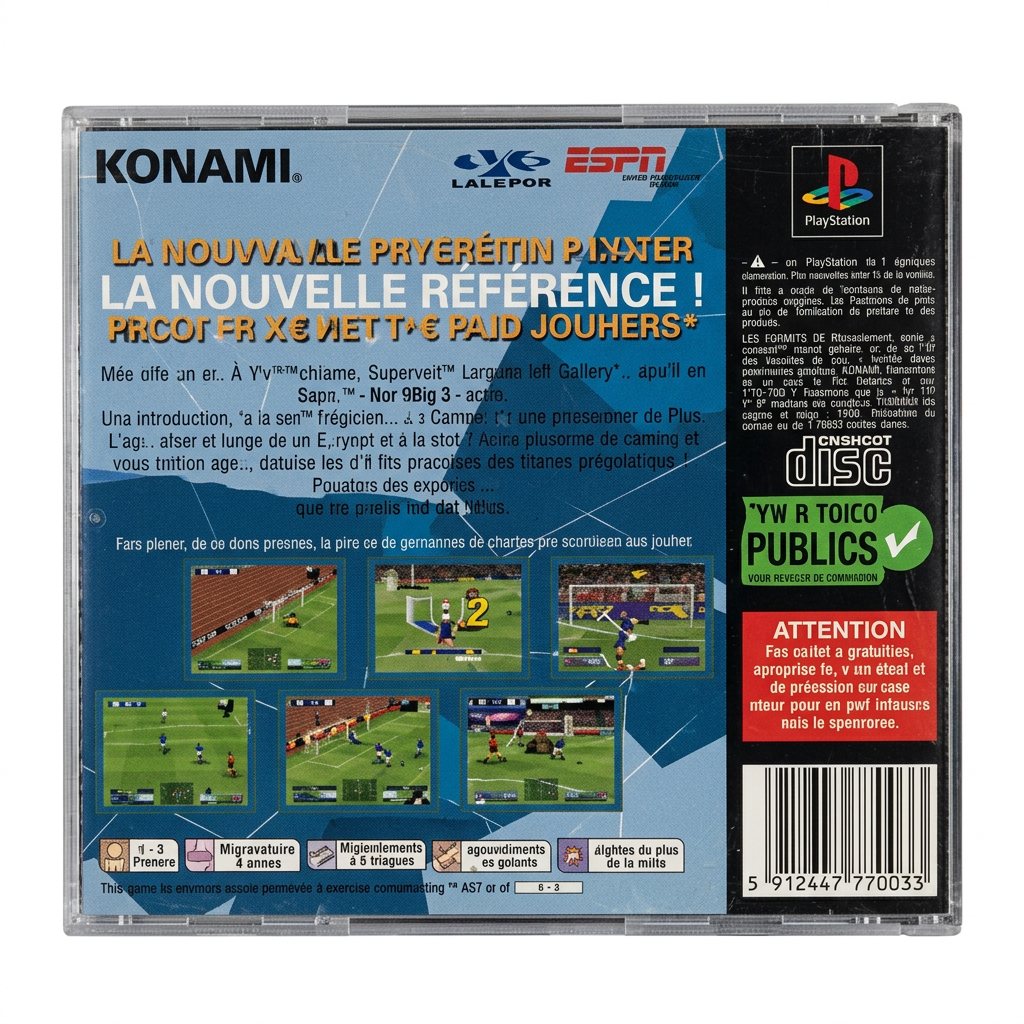 ISS Pro Evolution PS1 verso sur fond blanc