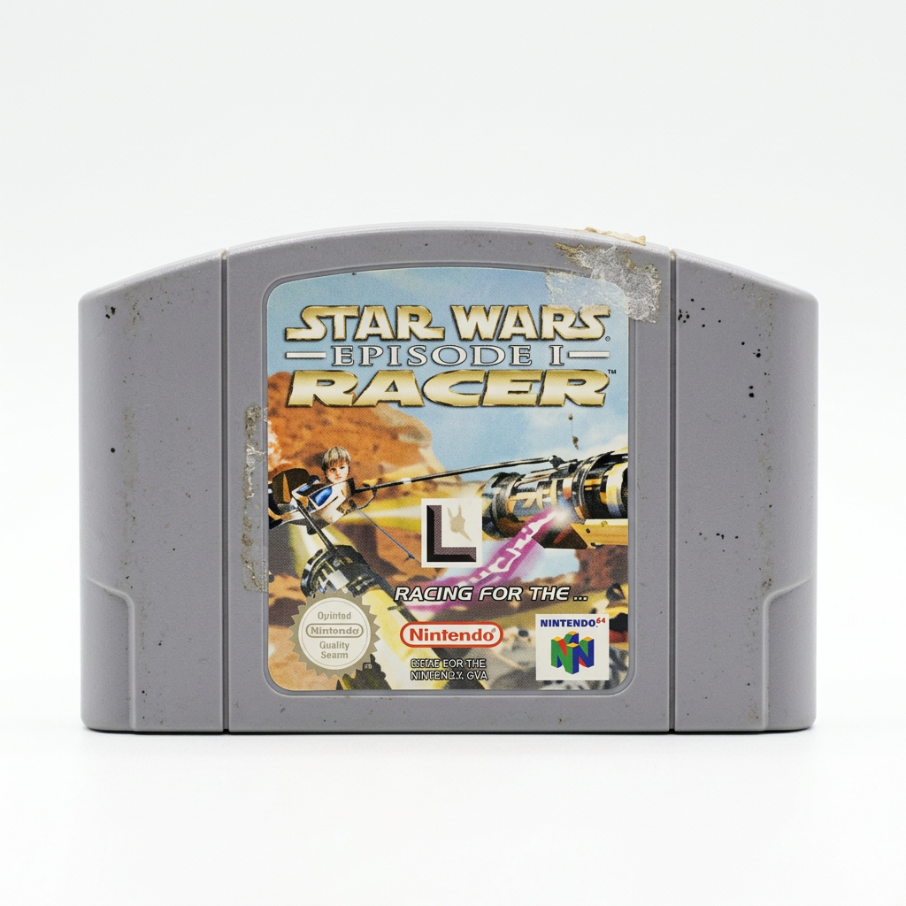 Cartouche Star Wars Episode I Racer N64 sur fond blanc