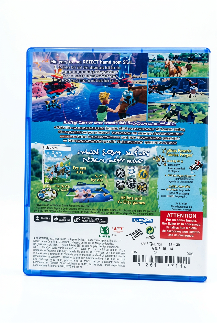 Horse Tales Emerald Valley Ranch PS5, verso sur fond blanc