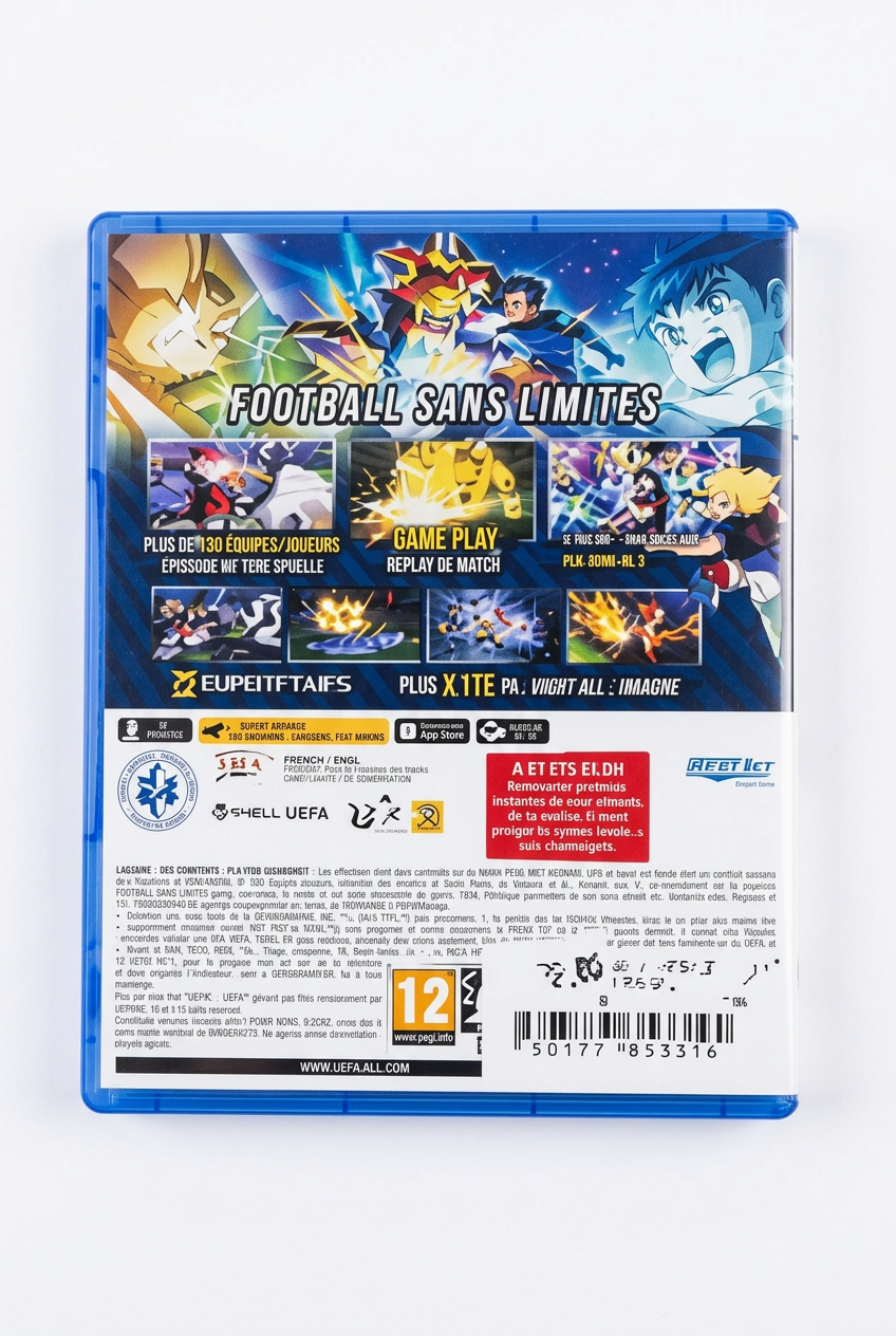 Captain Tsubasa II World Fighters PS5, verso sur fond blanc