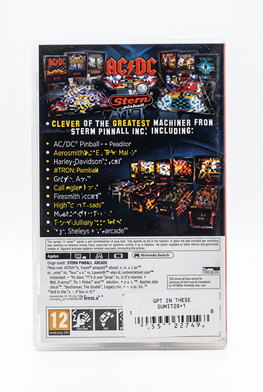 Gaelco Arcade Nintendo Switch - verso du boîtier