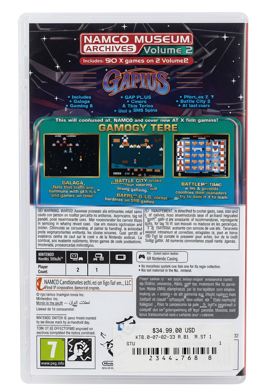 Namco Museum Archives Volume 2 Switch - verso du boîtier