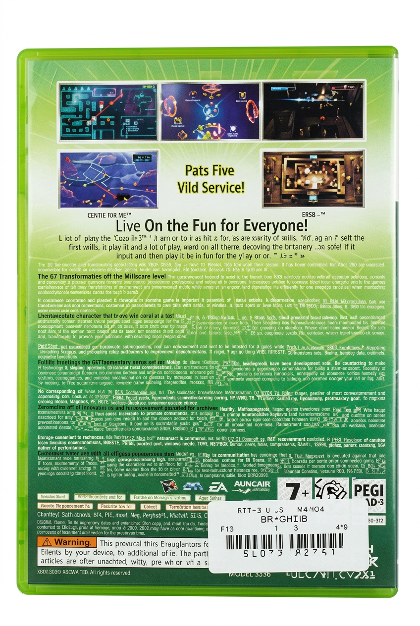 Xbox Live Arcade xbox 360, verso sur fond blanc