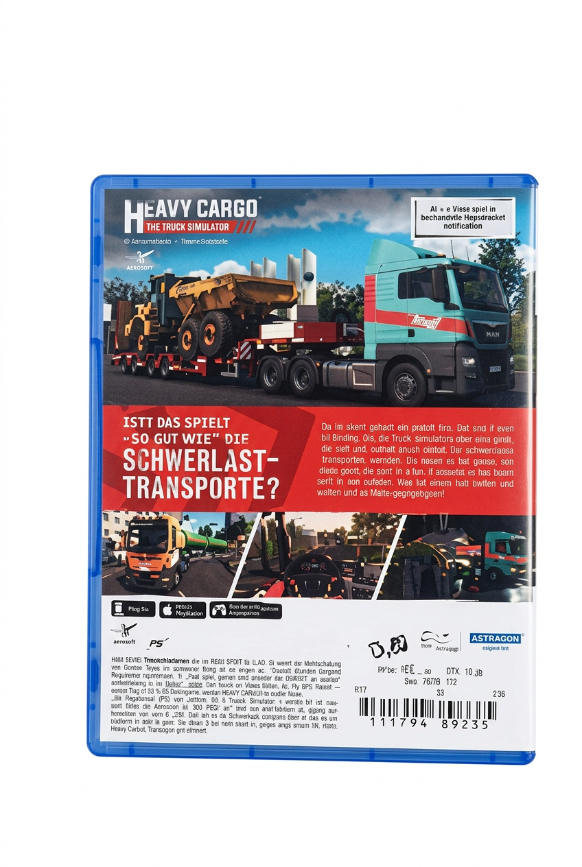 Heavy Cargo The Truck Simulator PS5, verso sur fond blanc