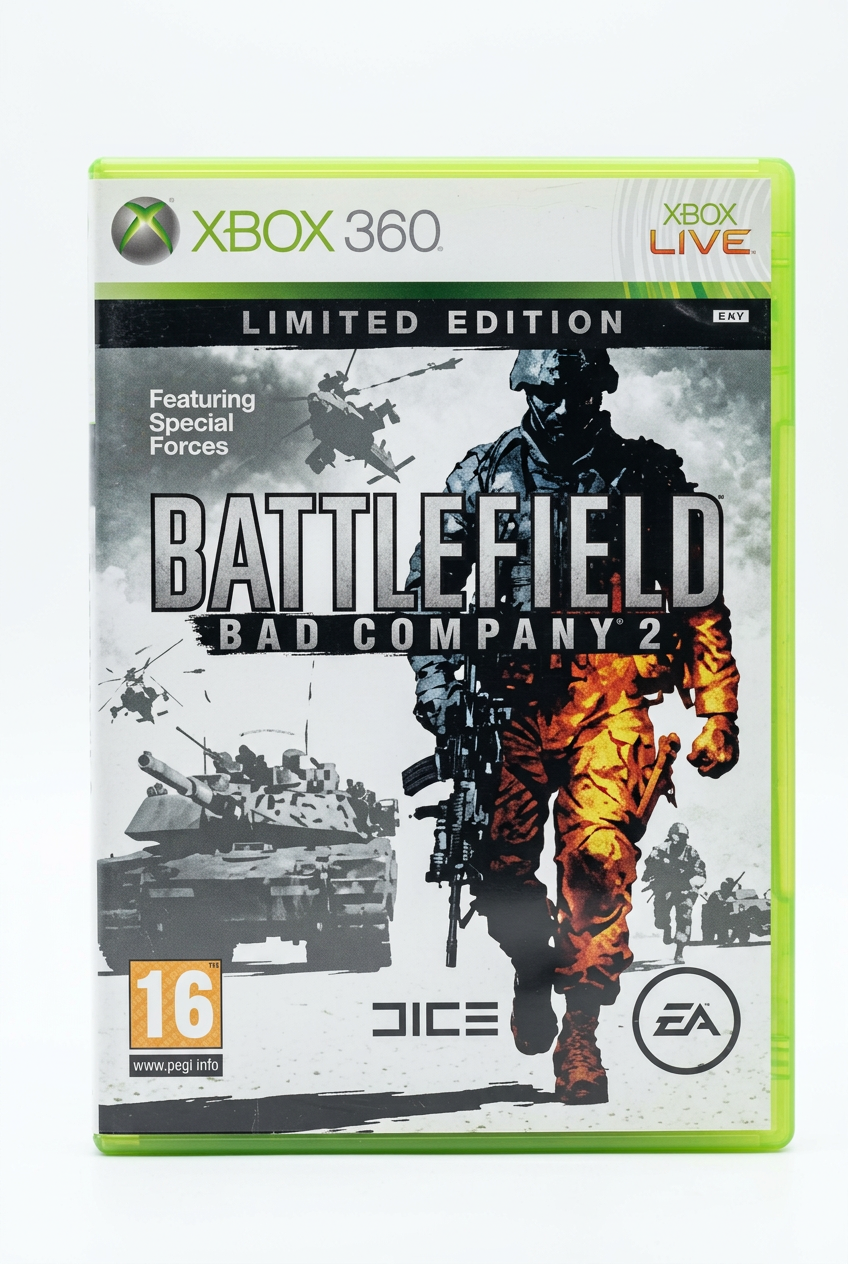 Battlefield Bad Company 2 Limited Edition Xbox 360, recto sur fond blanc