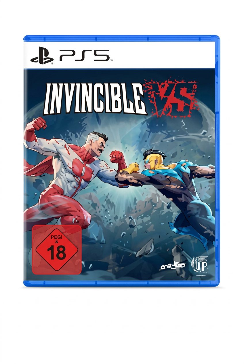 Invincible VS PS5, recto du boîtier sur fond blanc