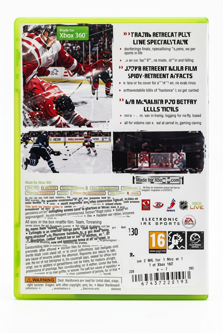 NHL 11 Xbox 360, verso sur fond blanc