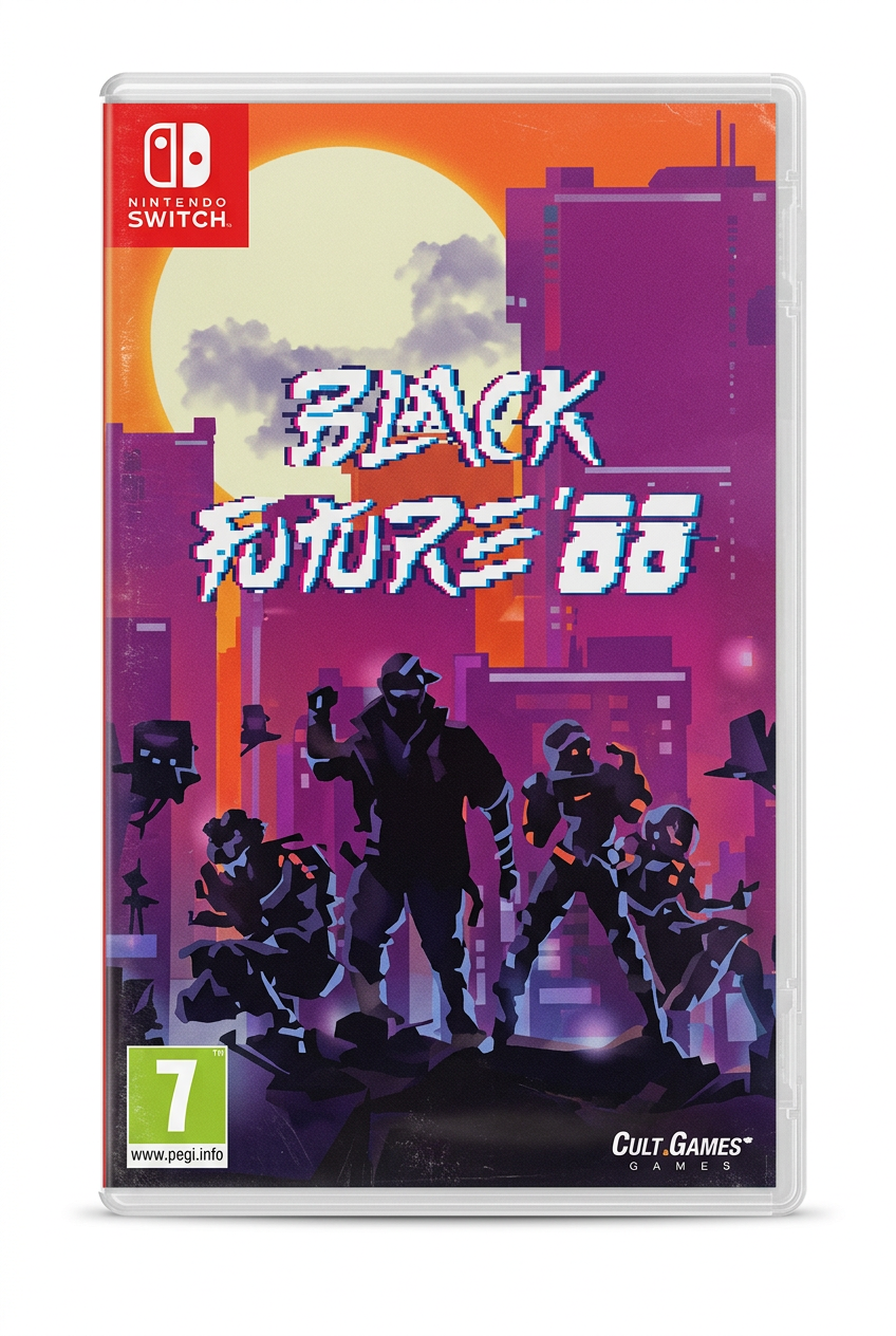 Black Future '88 switch, recto du boîtier sur fond blanc