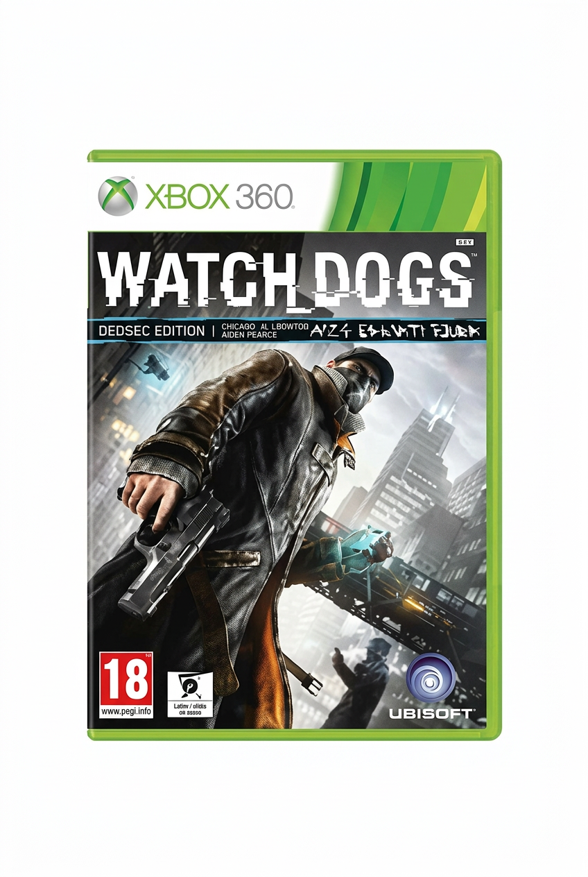 Watch Dogs Xbox 360, recto sur fond blanc
