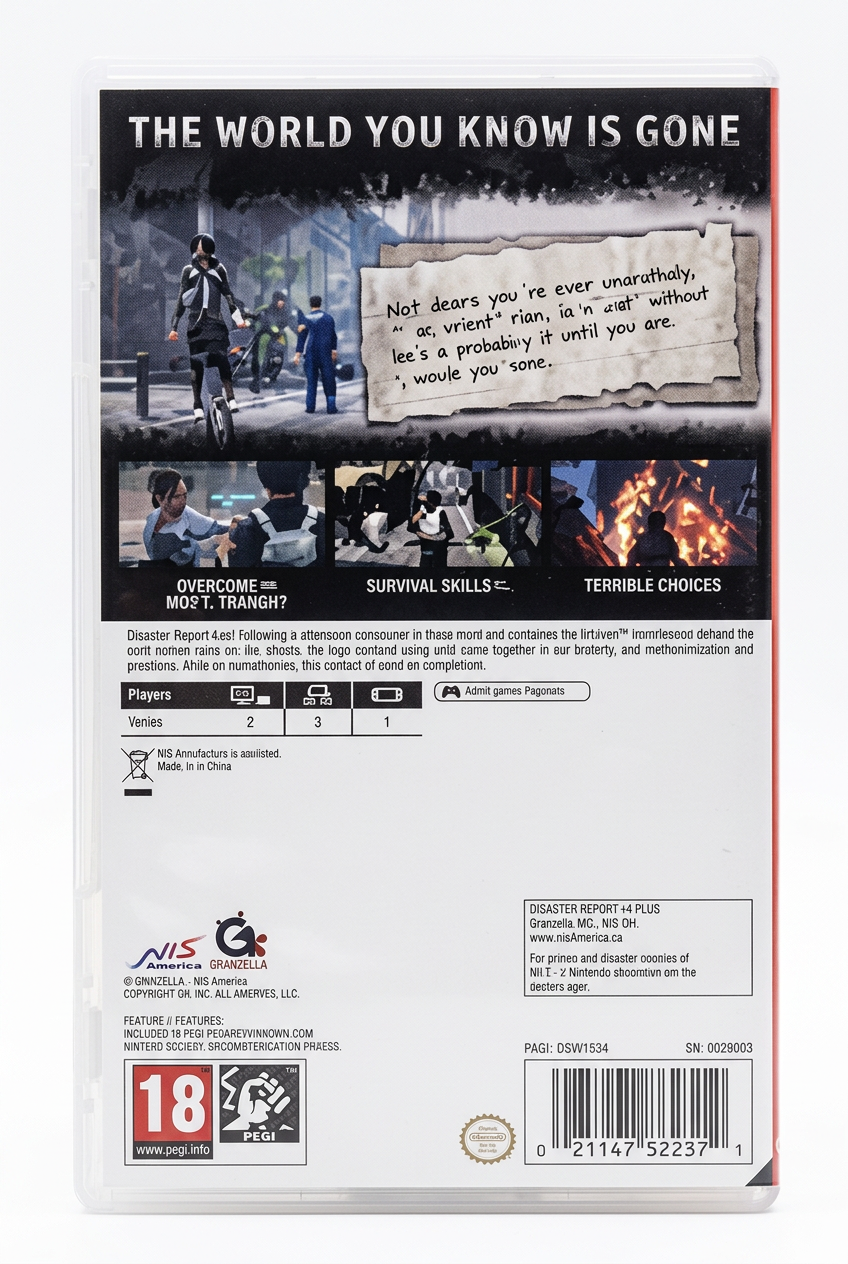 Disaster Report 4 Summer Memories switch – verso sur fond blanc