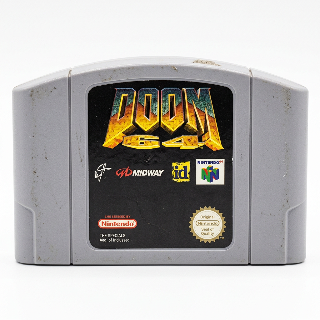 Cartouche Doom 64 N64 sur fond blanc