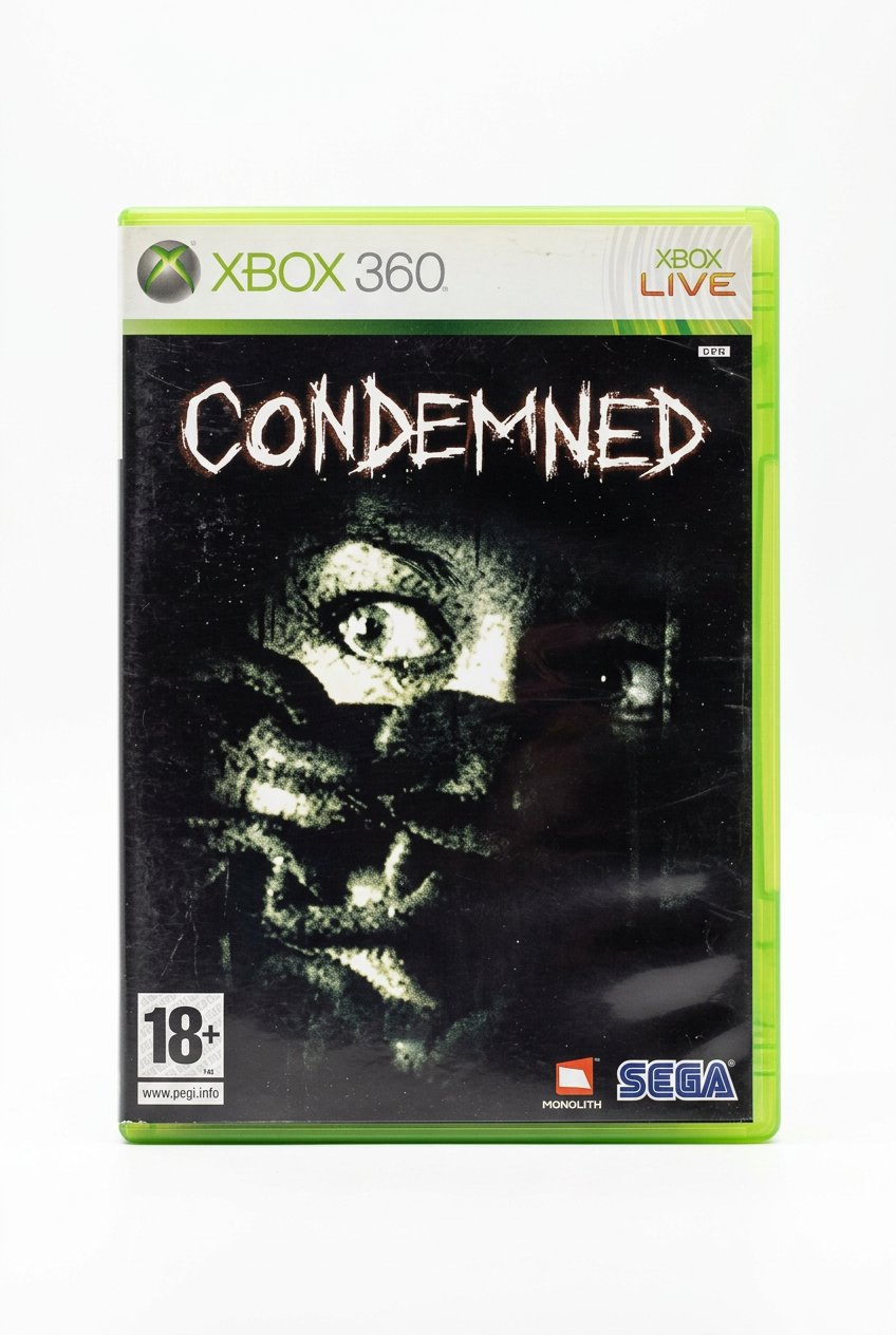 Condemned xbox 360, recto sur fond blanc sans étiquette de prix