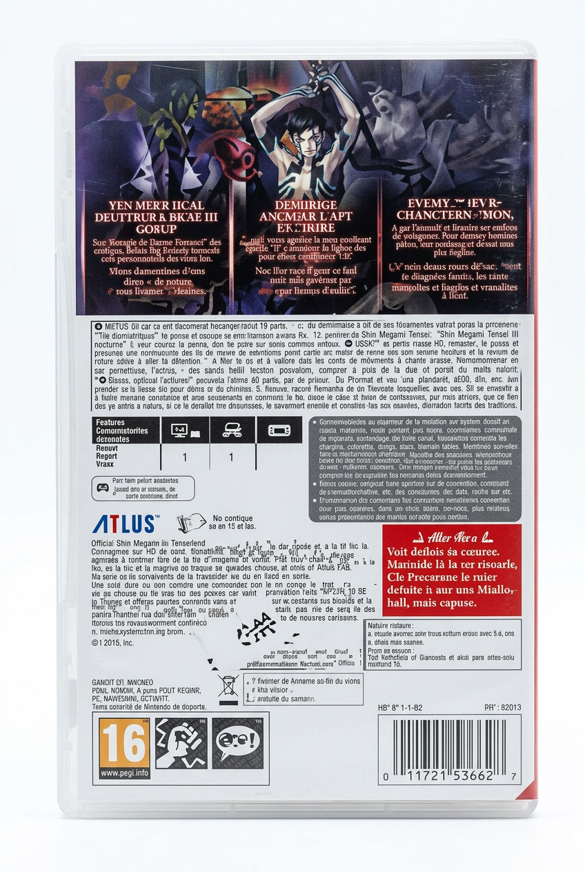 Shin Megami Tensei III Nocturne HD Remaster switch – face arrière