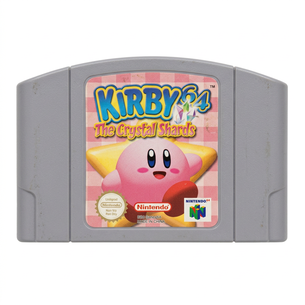 Cartouche Kirby 64 The Crystal Shards N64 sur fond blanc
