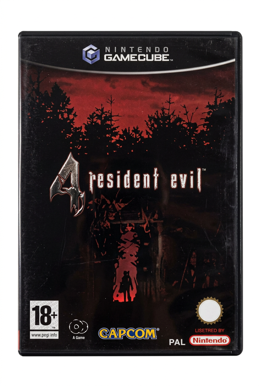 Resident Evil 4 Nintendo GameCube recto sur fond blanc sans étiquette de prix