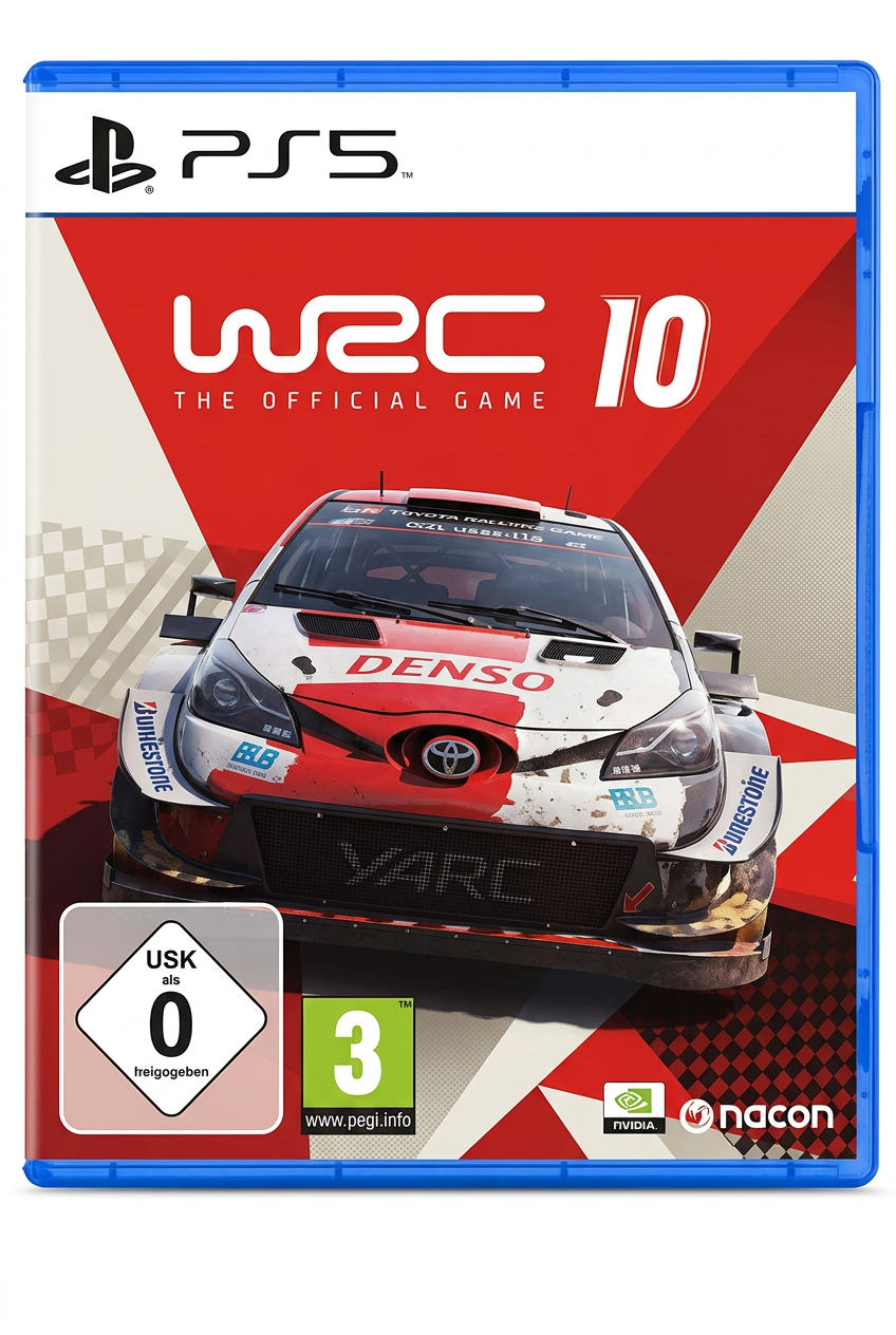 WRC 10 PS5, recto sur fond blanc