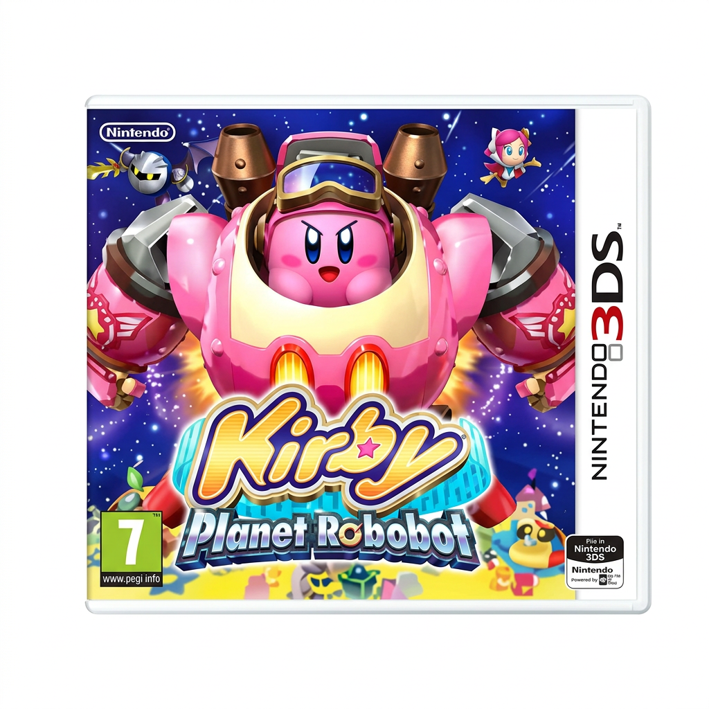 Kirby: Planet Robobot 3DS, recto de la boîte sur fond blanc