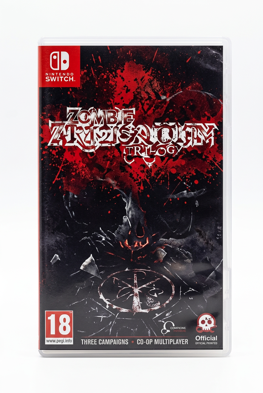 Zombie Army Trilogy switch, boîtier recto sur fond blanc