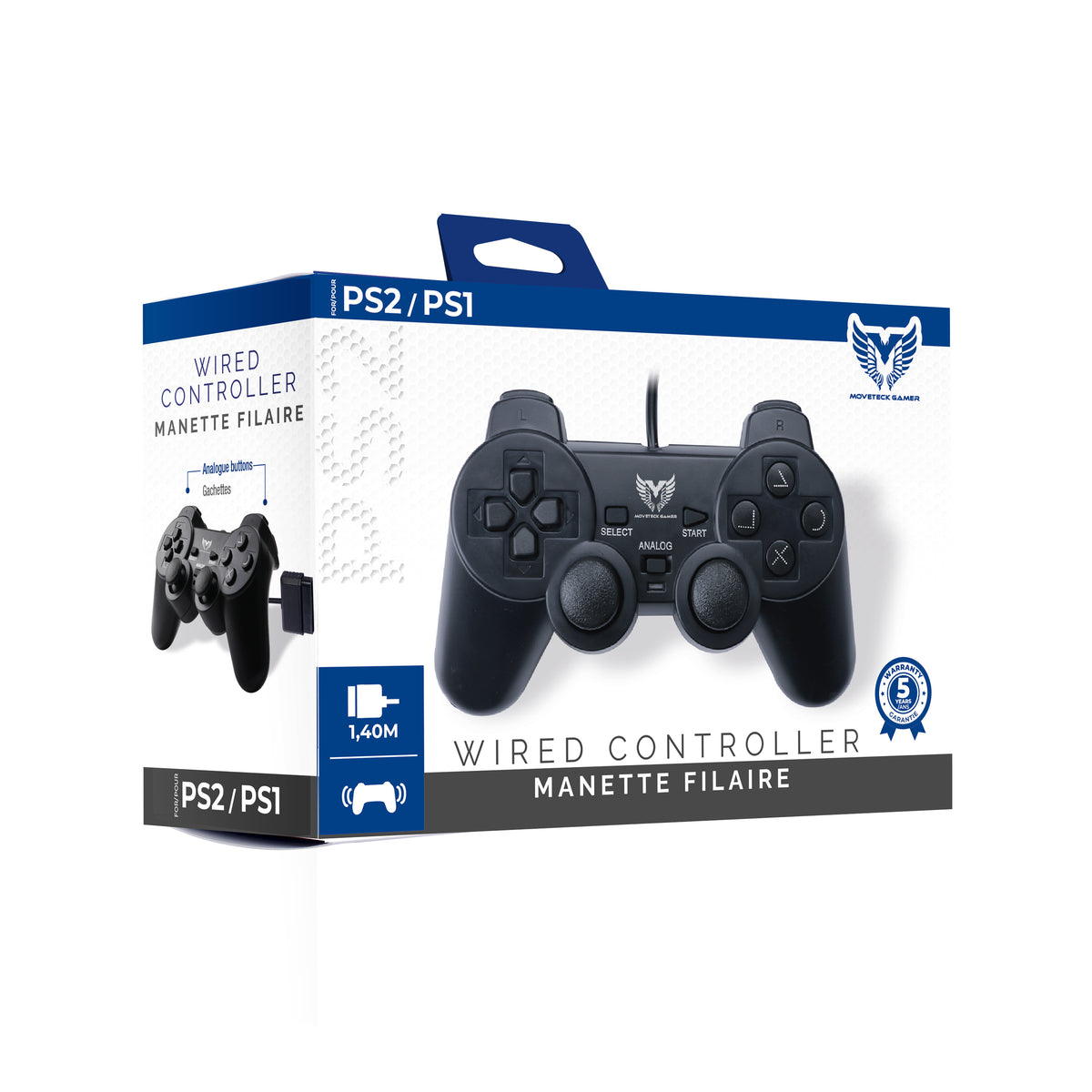 Manette PS1 & PS2 câblé