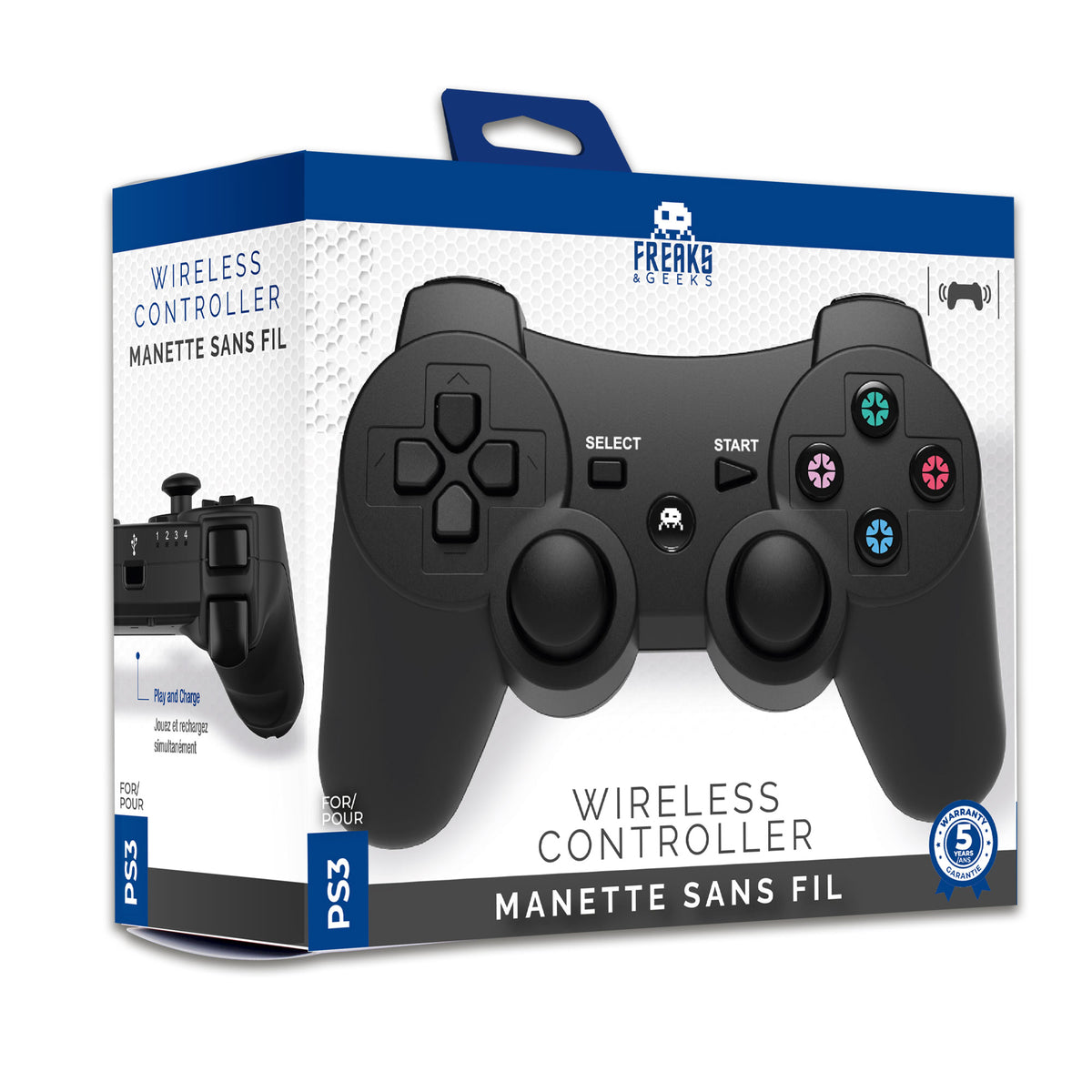 Manette PS3 Sans Fil + Câble de recharge de 1M