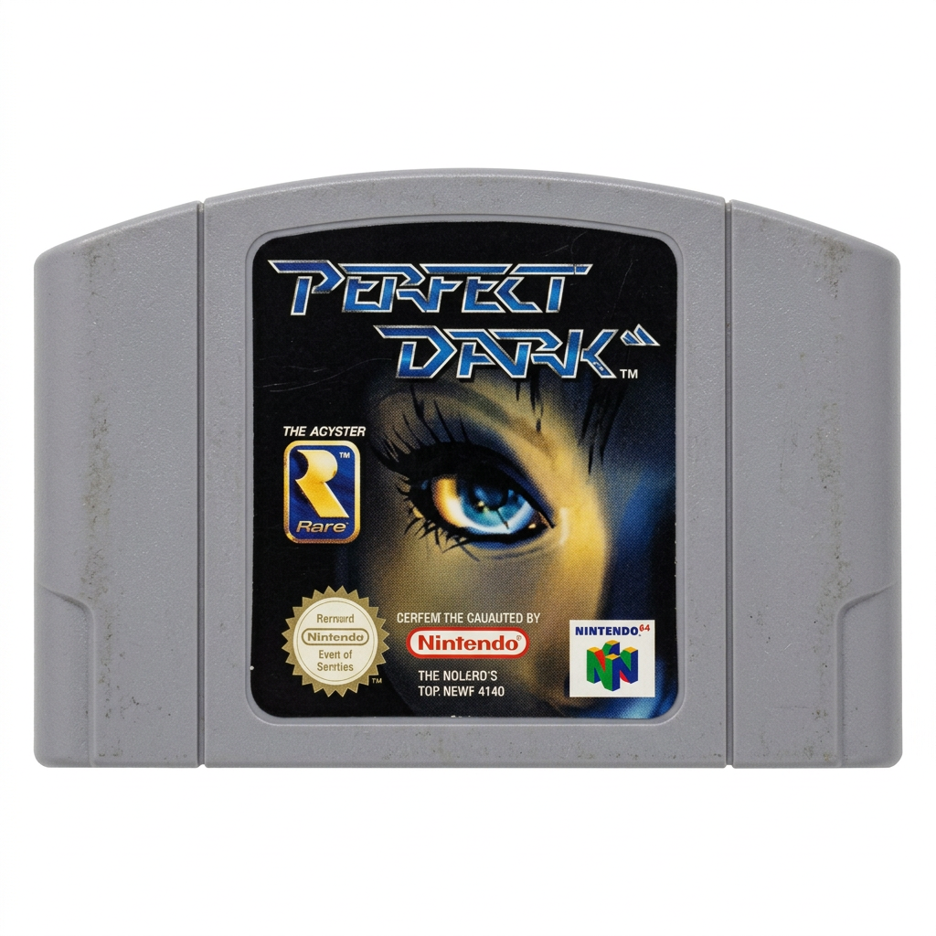 Perfect Dark N64 sur fond blanc