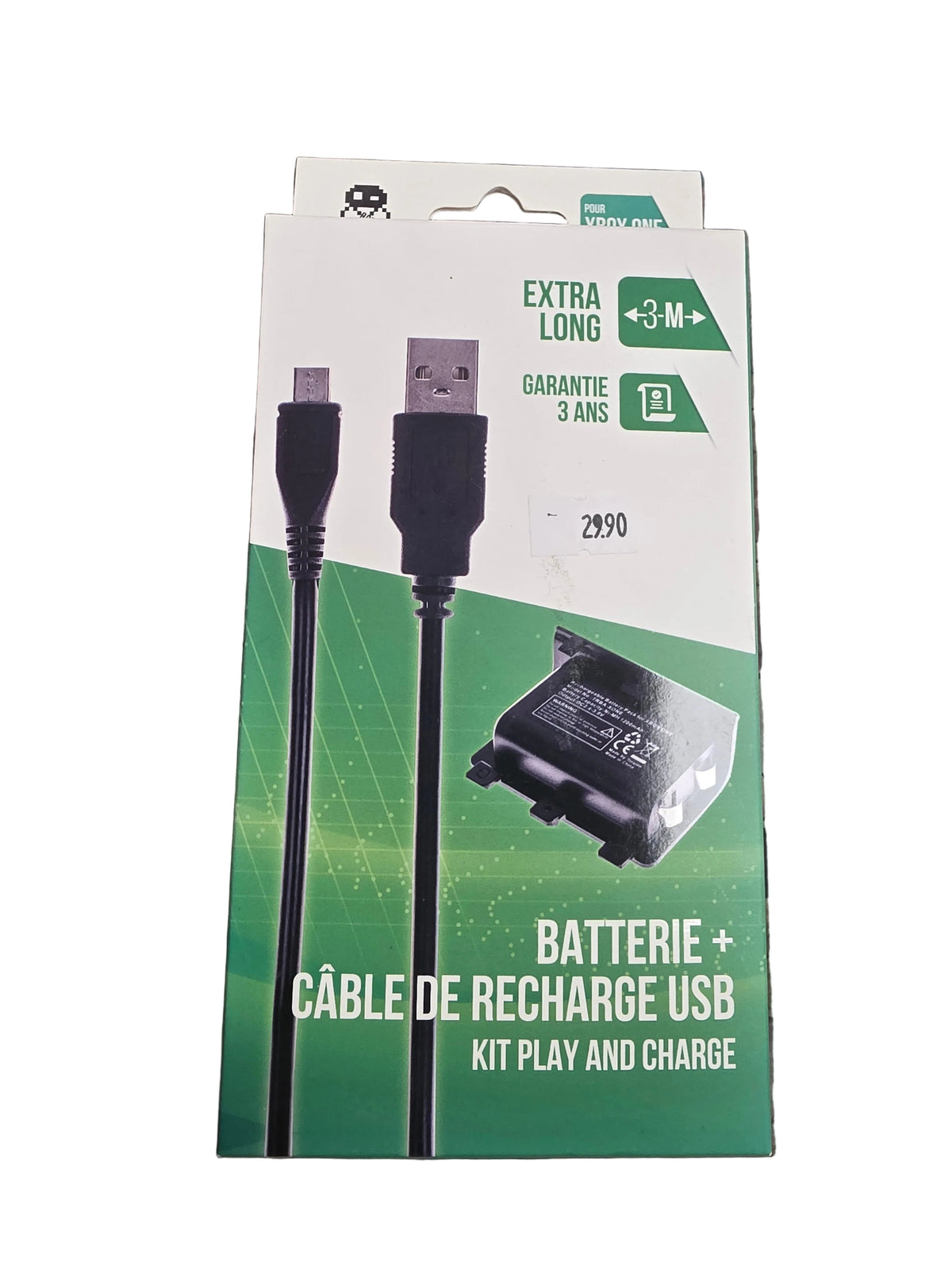 Câble + batterie Xbox one 3m